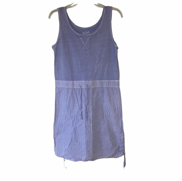 Woolrich Chambray Cotton Dress Blue Sz Small Petite - Picture 1 of 8